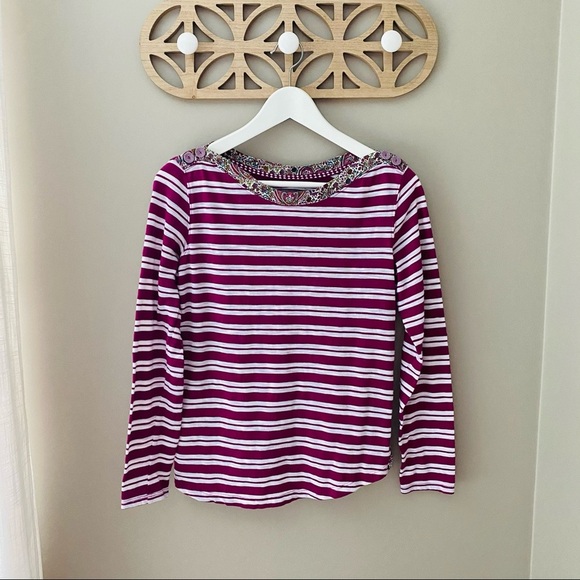 Postmark by Anthro. Striped Long Sleeve Top Sz Small - Picture 1 of 12